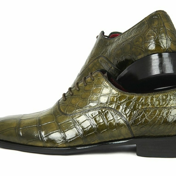 Paul Parkman Green Genuine Crocodile Oxfords - Picture 5 of 6